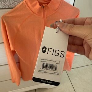 FIGS Vibrant Orange Zip-Up Jacket